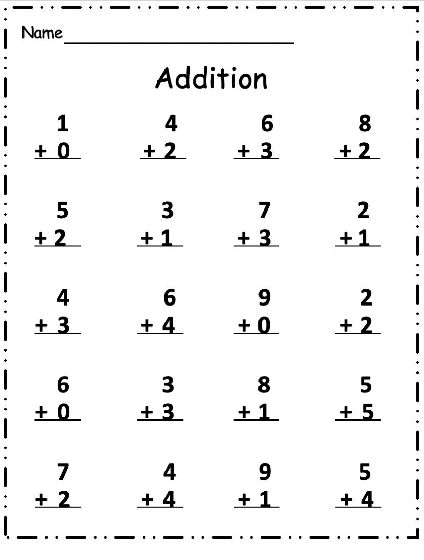 Single Digit Addition Pictures Worksheet Download Print Now 