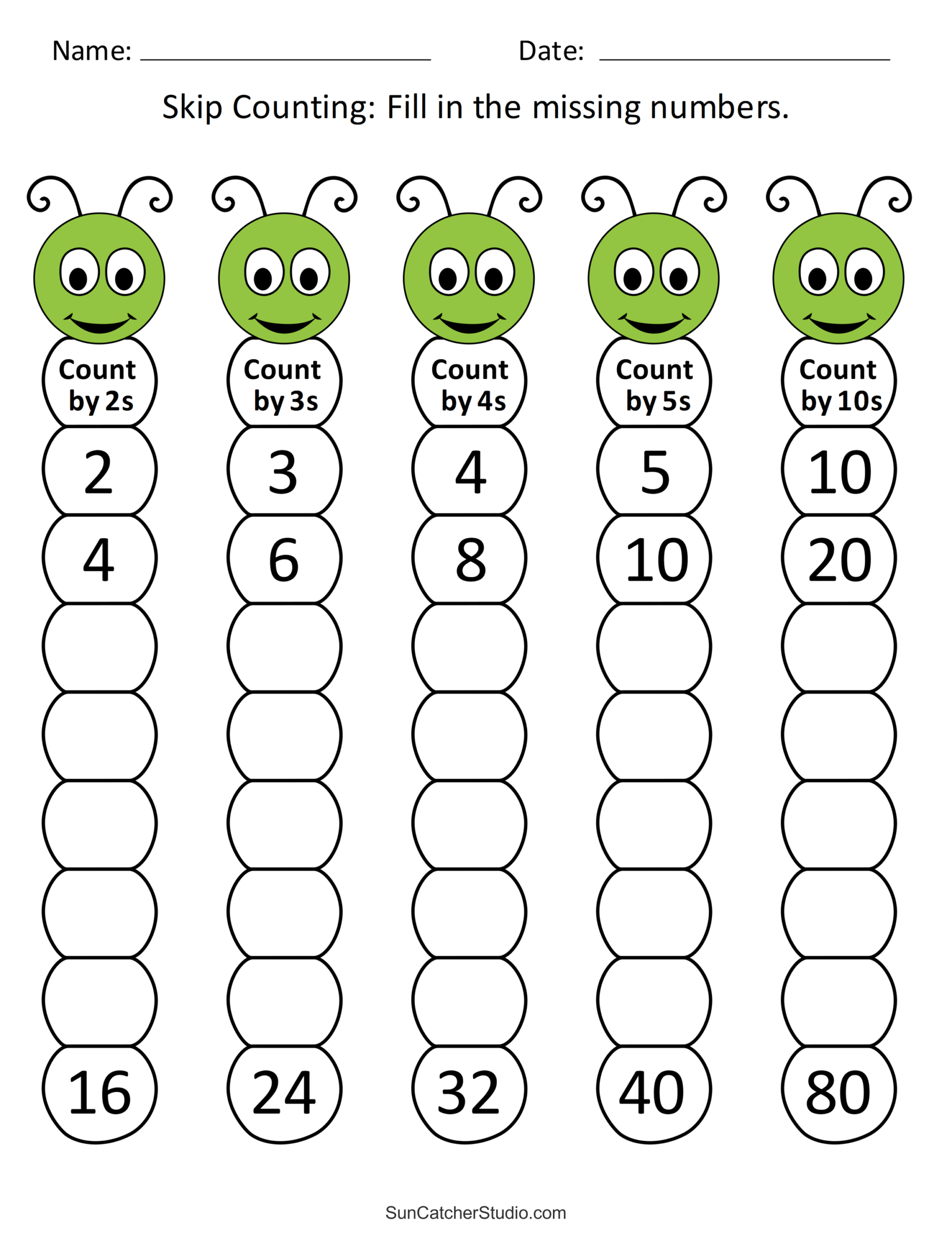 Skip Counting 2 5 10 Free Worksheets Skip Counting 2 5 10 Free Worksheets