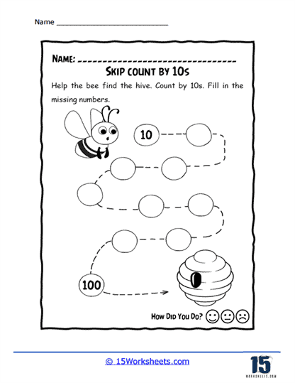 Skip Counting By 10s Worksheet Preschoolplanet Worksheets Library
