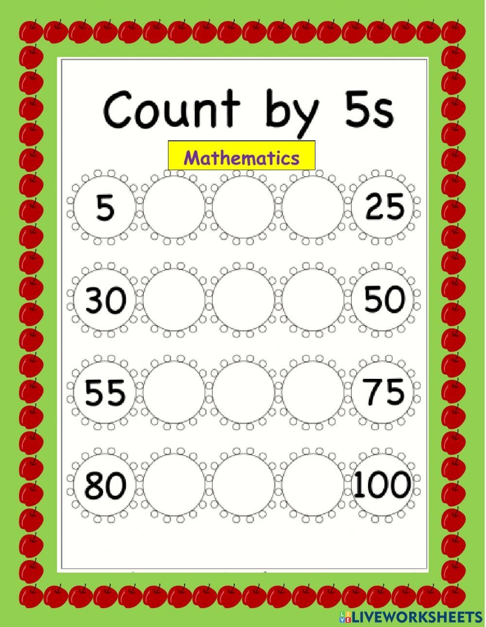 Skip Counting In 5s Flower Worksheet Worksheet Live Worksheets 