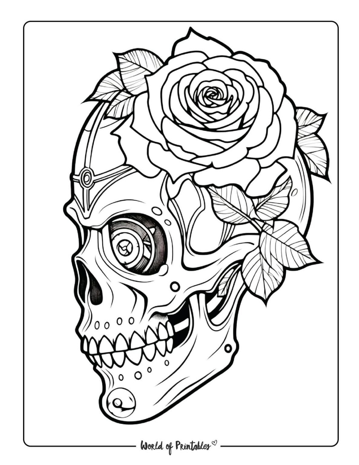 Skull Coloring Pages World Of Printables