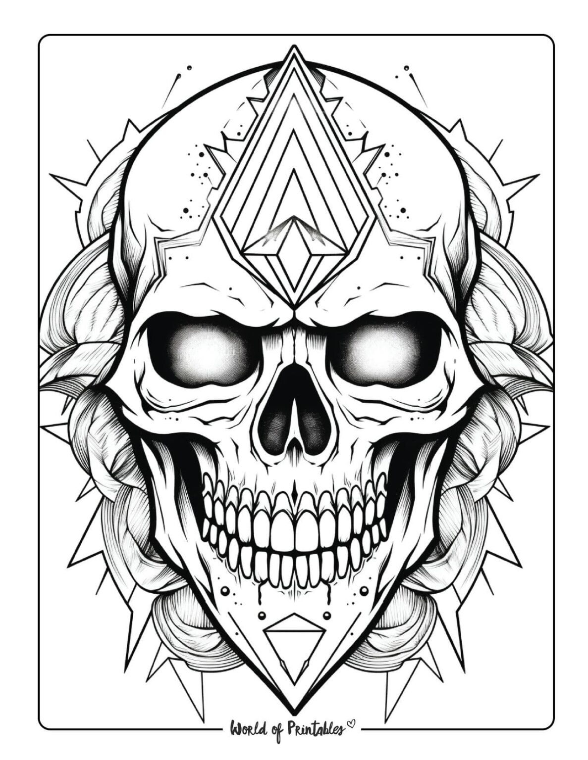 Skull Coloring Pages World Of Printables