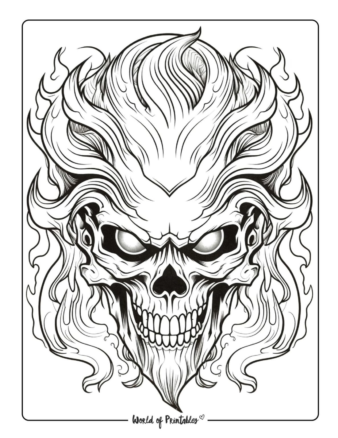 Skull Coloring Pages World Of Printables