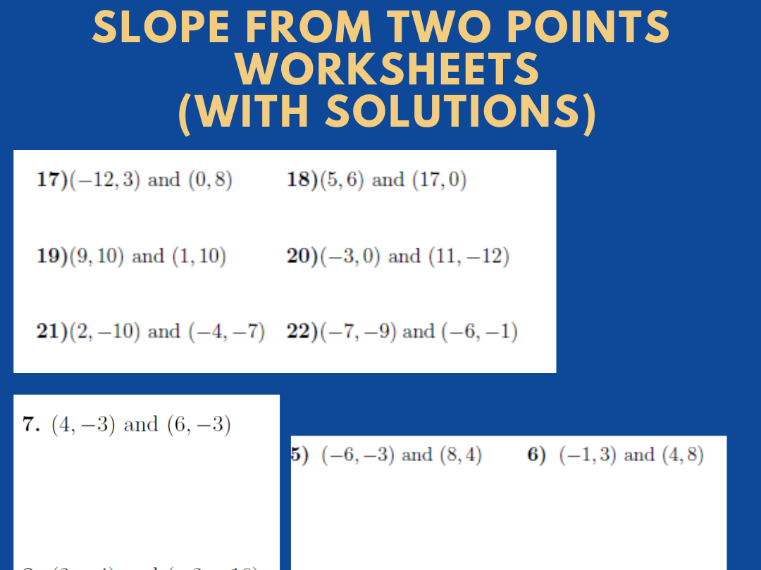 Slope From Two Points Worksheet Slope Intercept Form Of A Linear