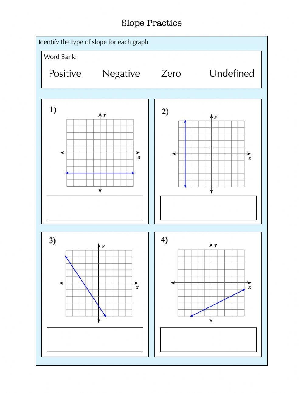 Slope Practice Worksheet Worksheets Library