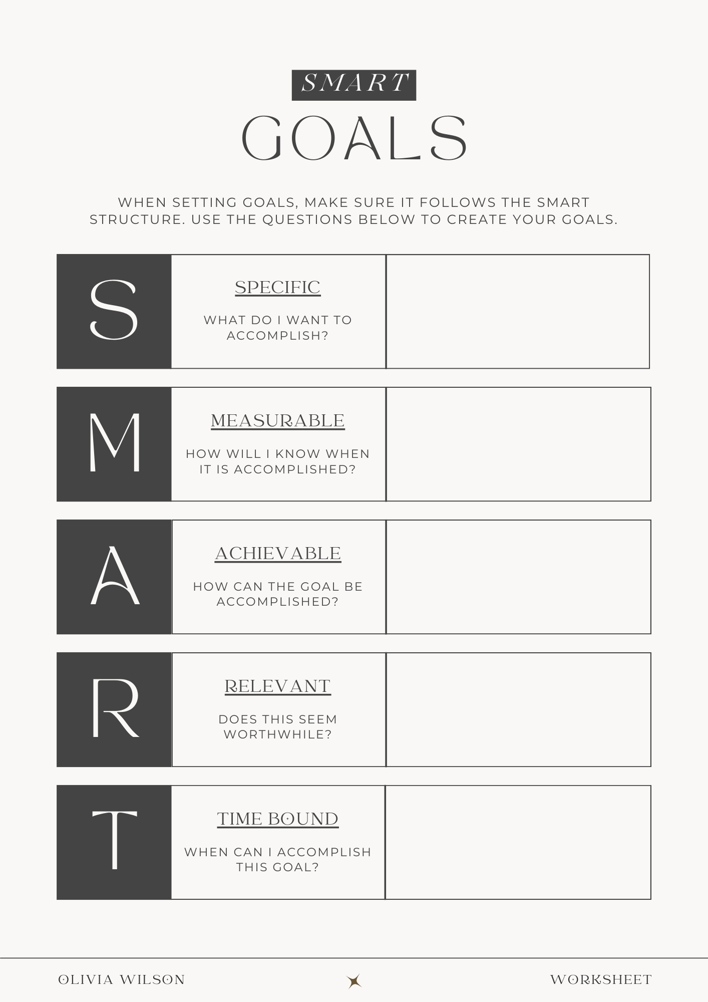Smart Goals Worksheet Template Free