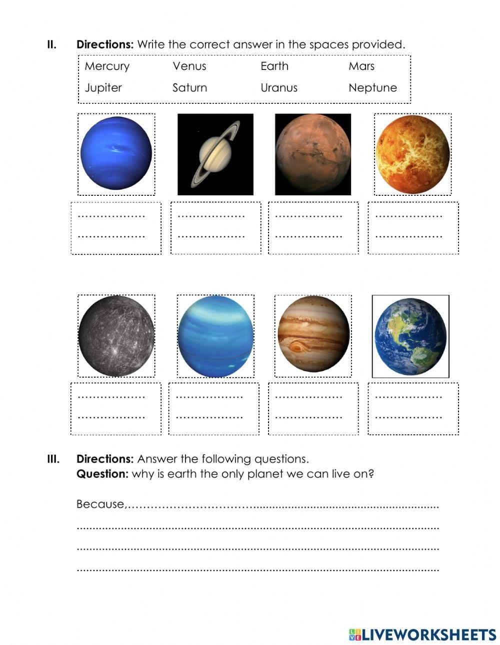 Solar System Cloze Worksheet Worksheets Library