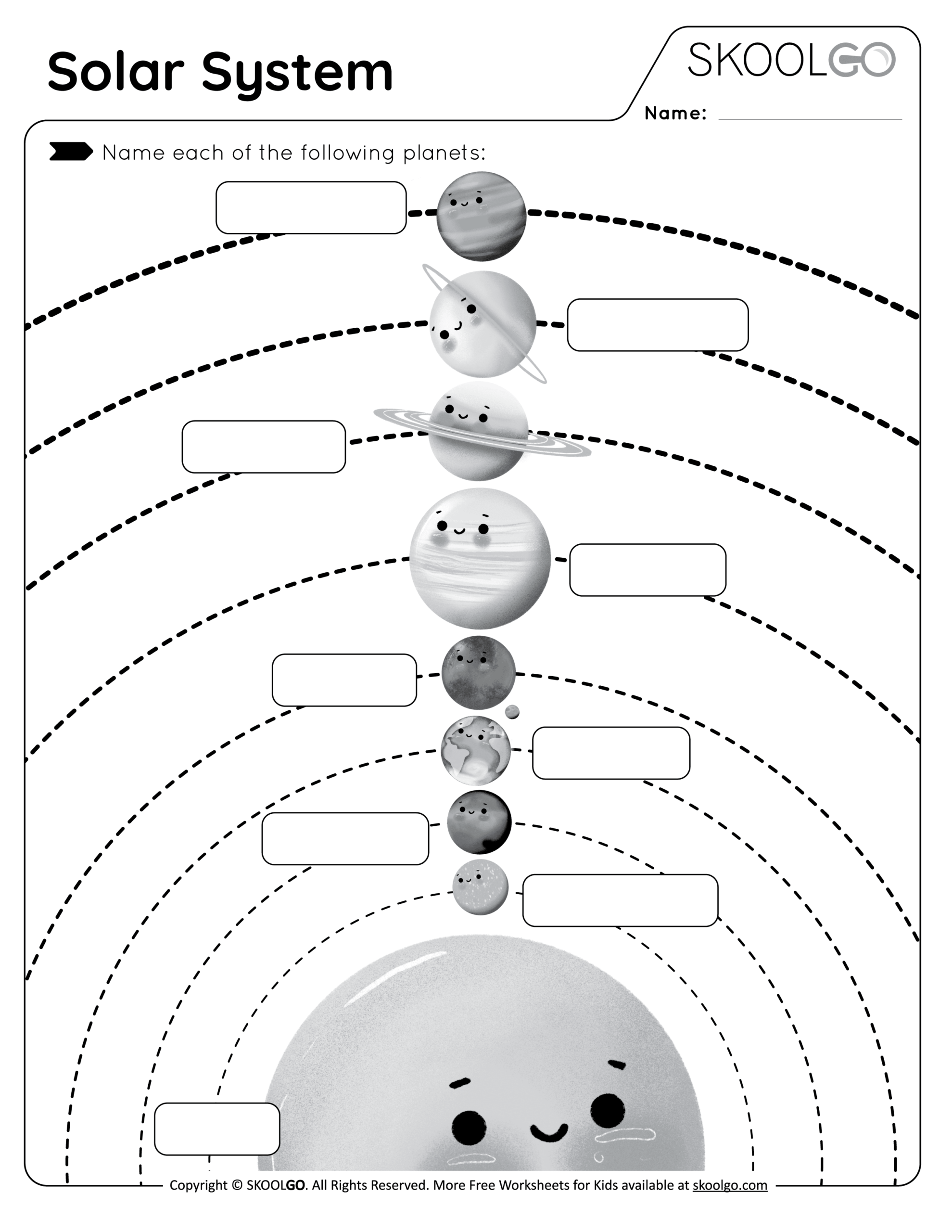 Solar System Free Worksheet SKOOLGO Worksheets Library