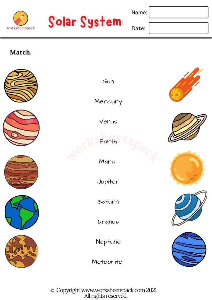 Solar System Worksheets PDF Worksheetspack