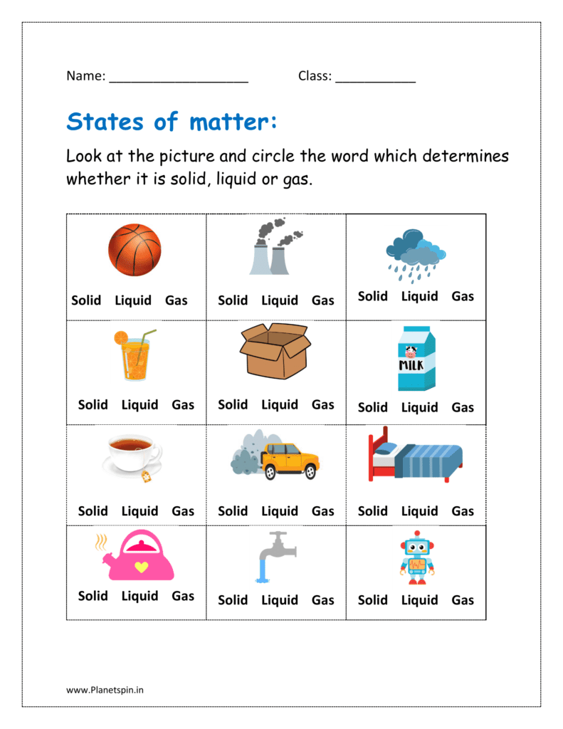 Solid Liquid Gas Worksheet The States Of Matter Planetspin in Solid Liquid Gas Worksheet The States Of Matter Planetspin in