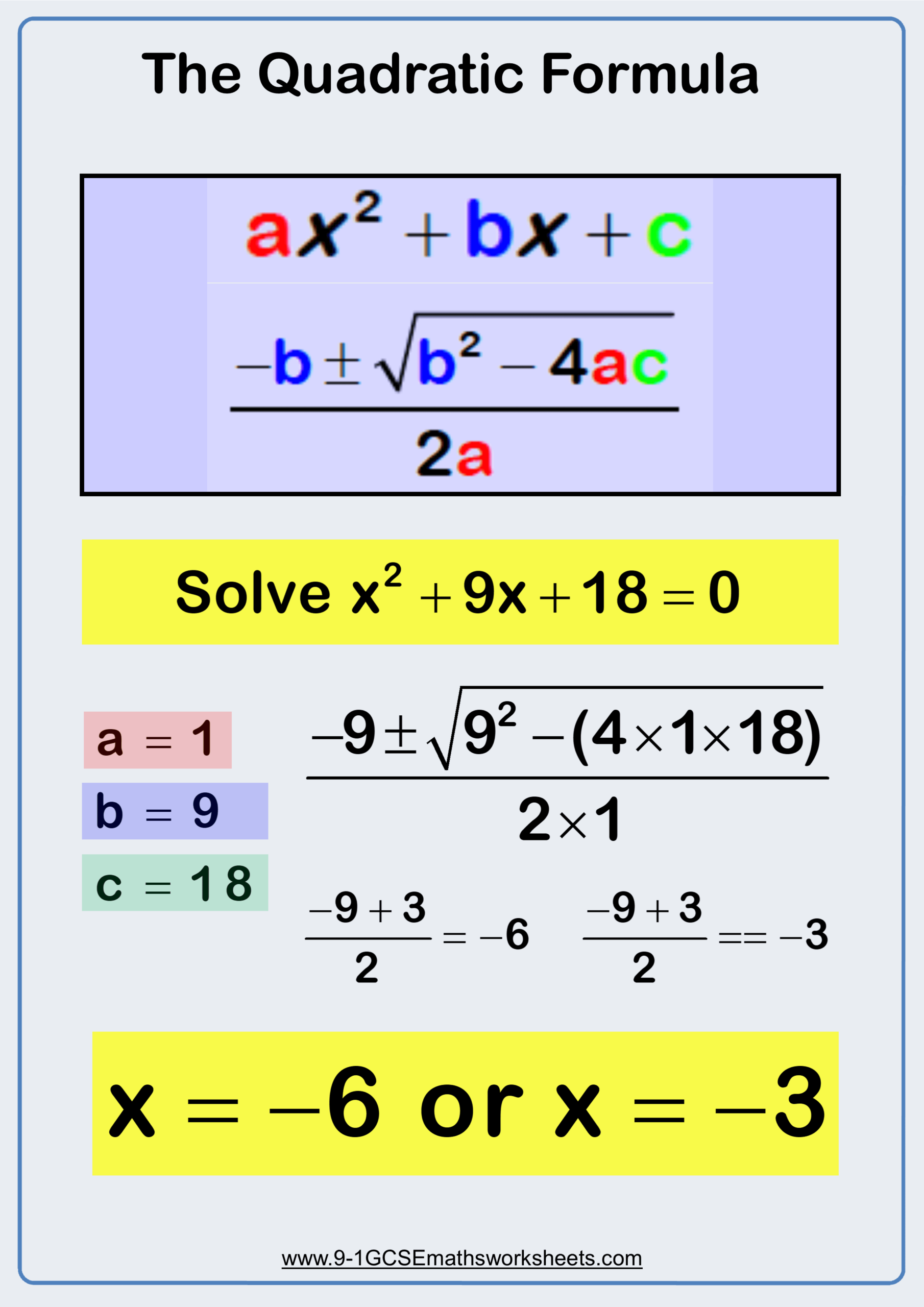 Solve The Quadratic Equation