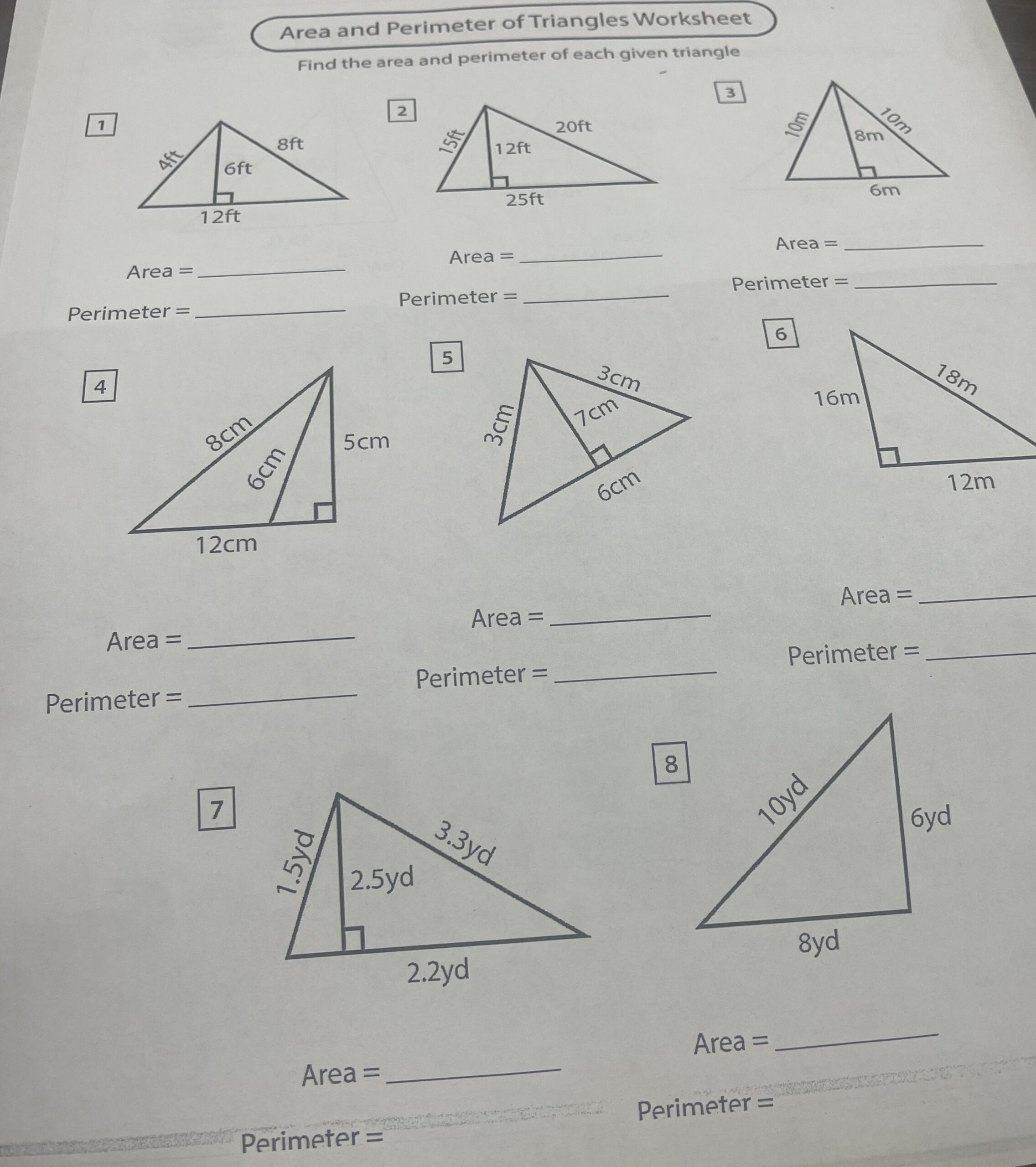 Solved Area And Perimeter Of Triangles Worksheet Find The Chegg Solved Area And Perimeter Of Triangles Worksheet Find The Chegg