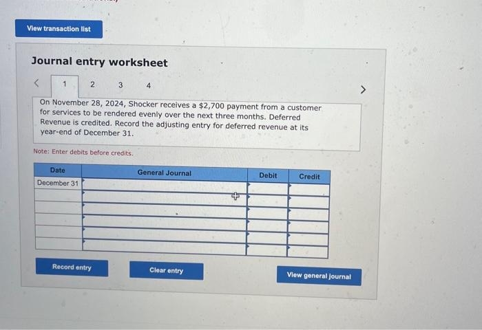 Solved Journal Entry Worksheet On December 1 2024 The Chegg Solved Journal Entry Worksheet On December 1 2024 The Chegg