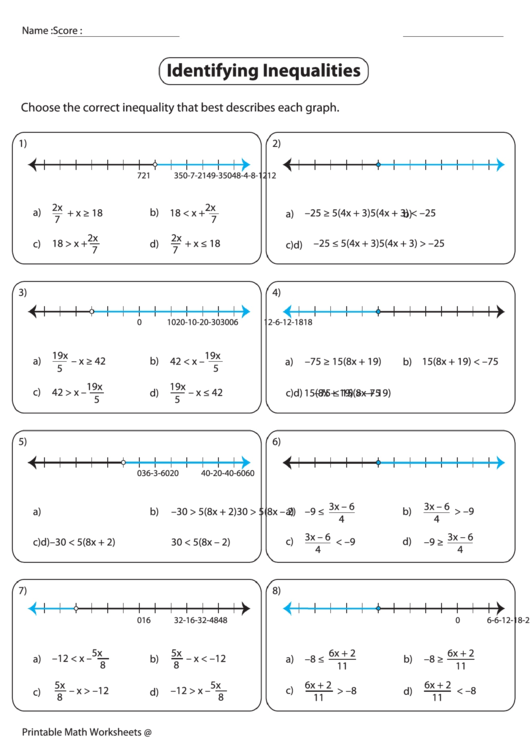 Solving And Graphing Inequalities Printable Worksheet Solving And Graphing Inequalities Printable Worksheet