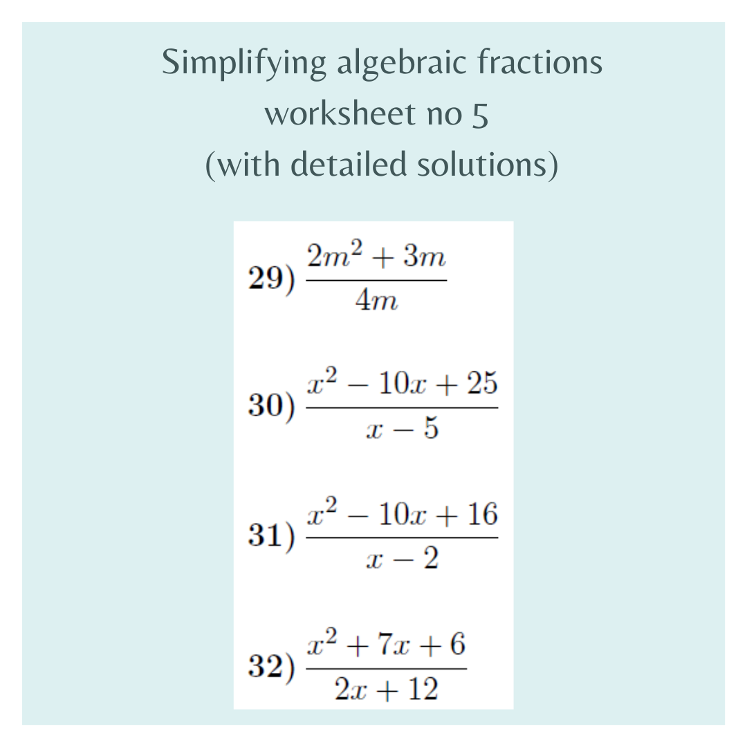 simplifying fractions worksheets