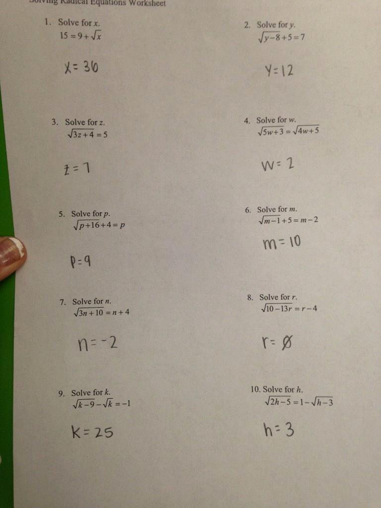 Solving Radical Equations Worksheet Luxury Quiz Worksheet Steps For