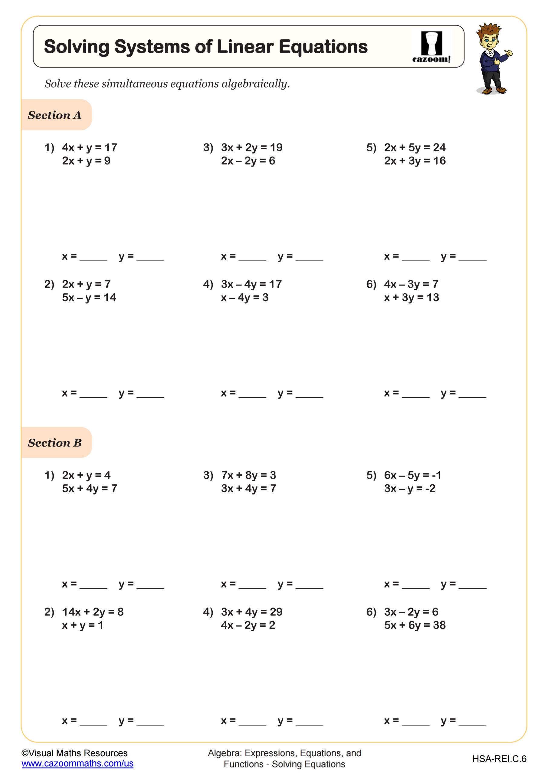 Solving Systems Of Linear Equations Worksheet Fun And Engaging Solving Systems Of Linear Equations Worksheet Fun And Engaging