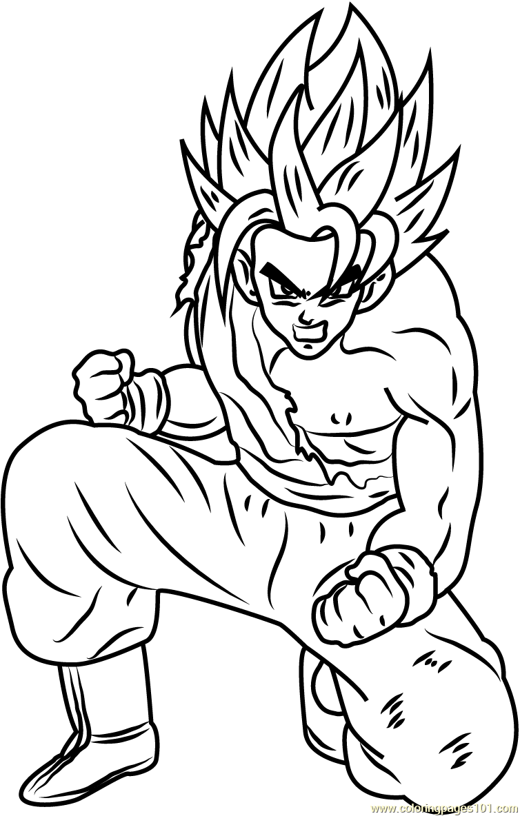 Son Goku Dragon Ball Z Coloring Page Free Dragon Ball Z Coloring 
