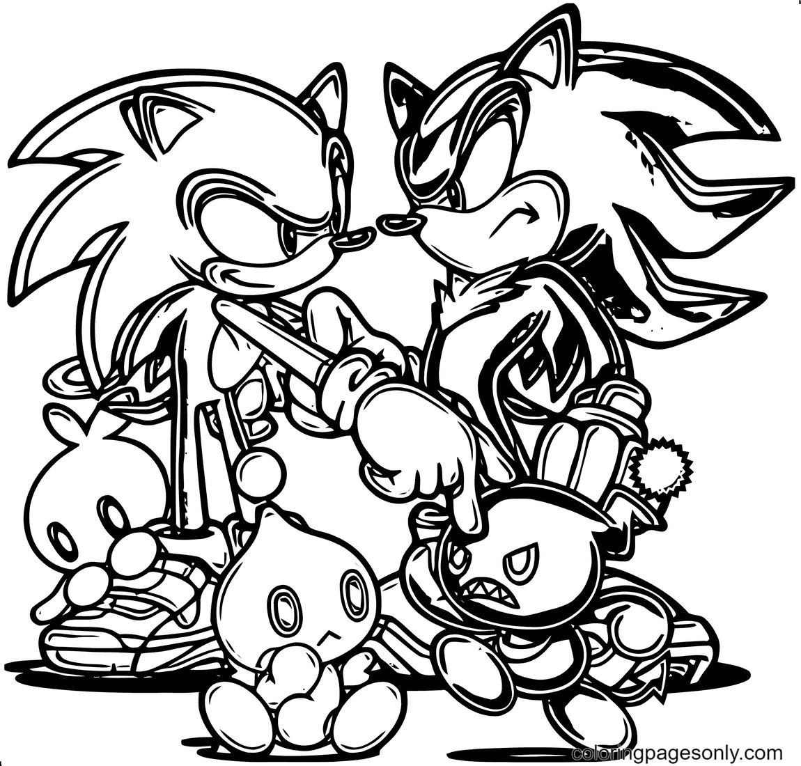 Sonic Fighting Shadow Coloring Page Sonic Fighting Shadow Coloring Page