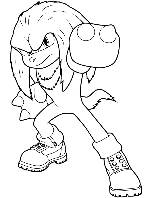 Sonic Knuckles Coloring Page Free To Print