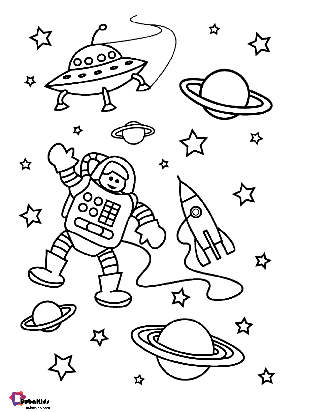 Space Coloring Page