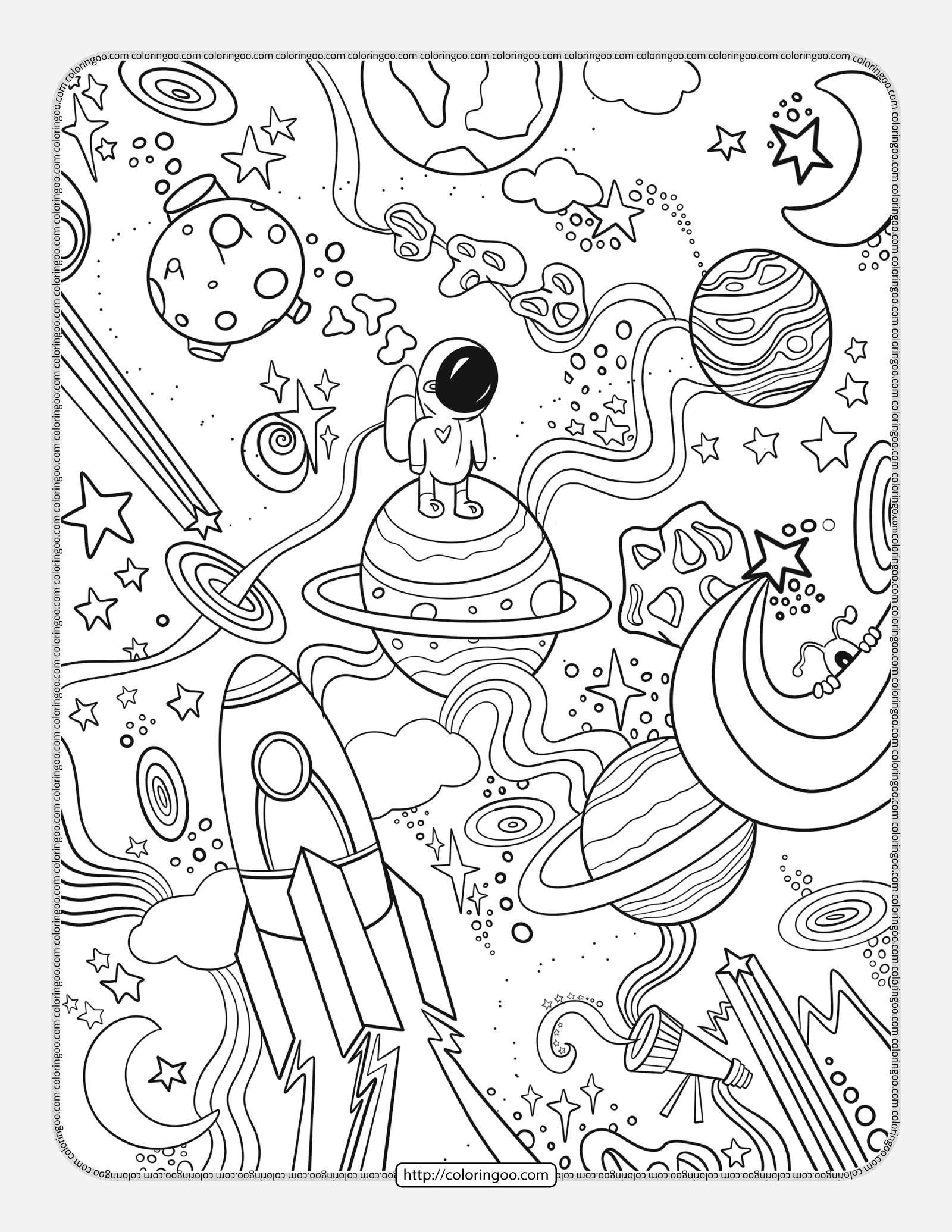 Space Coloring Pages COLORINGOO COM