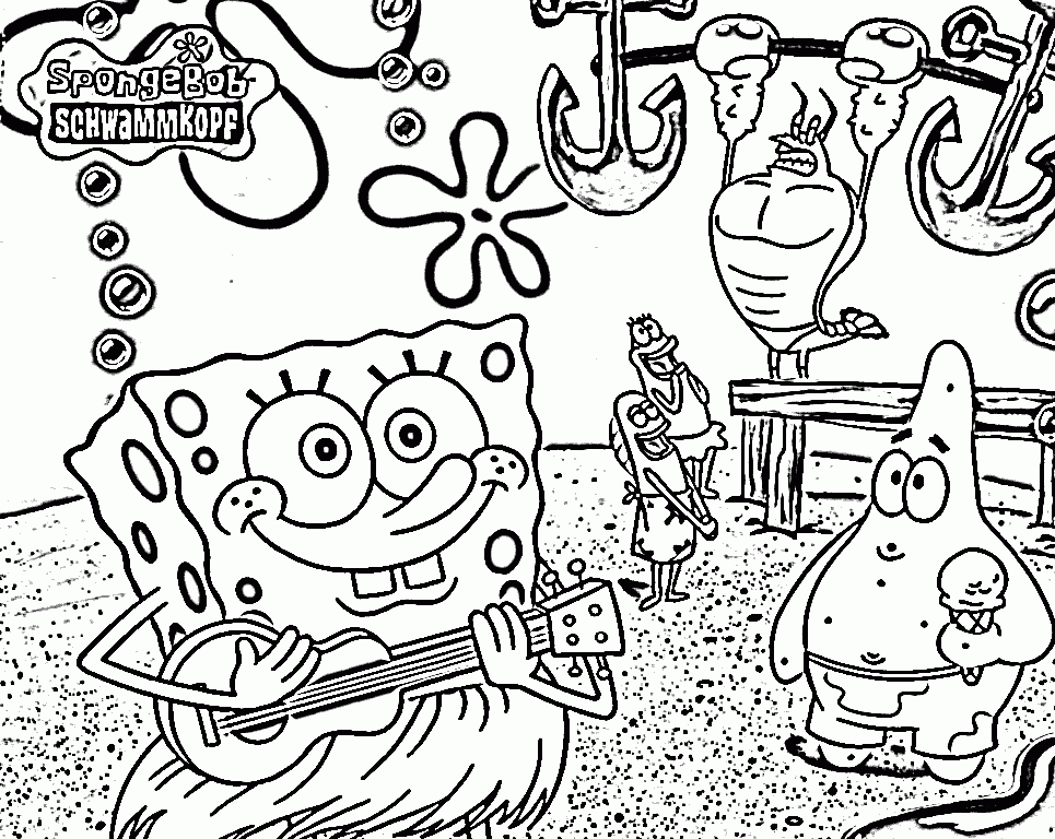 spongebob characters coloring pages