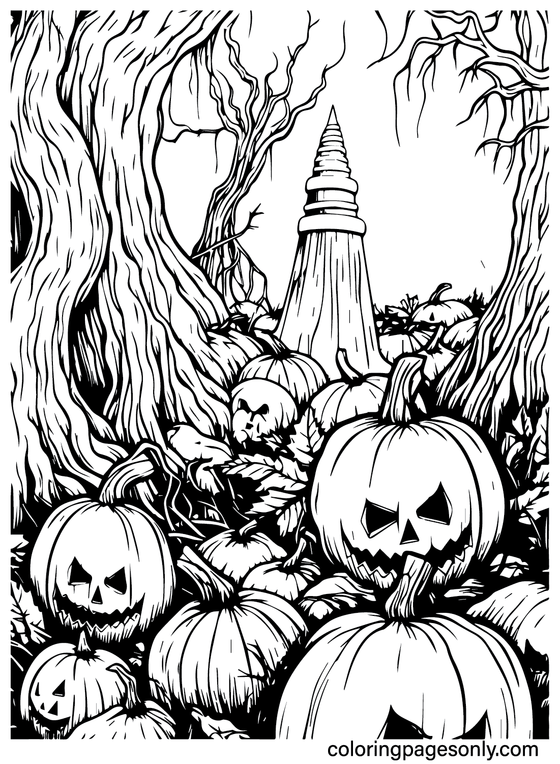 Spooky Halloween Coloring Pages Spooky Halloween Coloring Pages