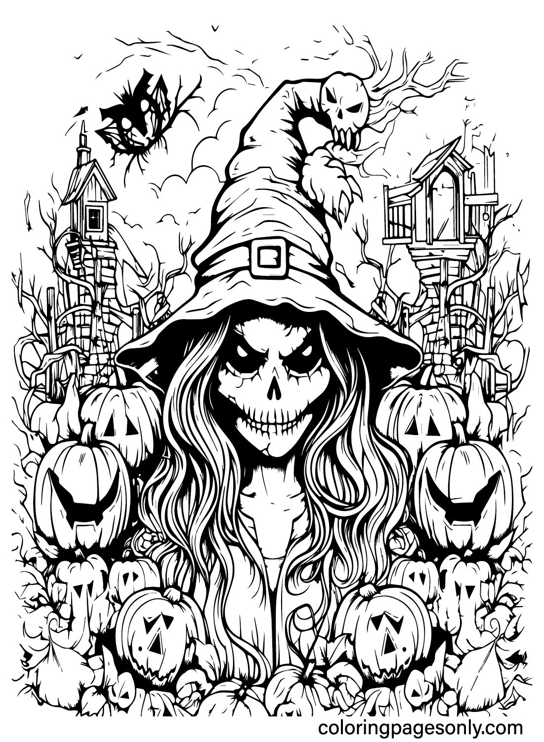 Spooky Halloween Coloring Pages Spooky Halloween Coloring Pages