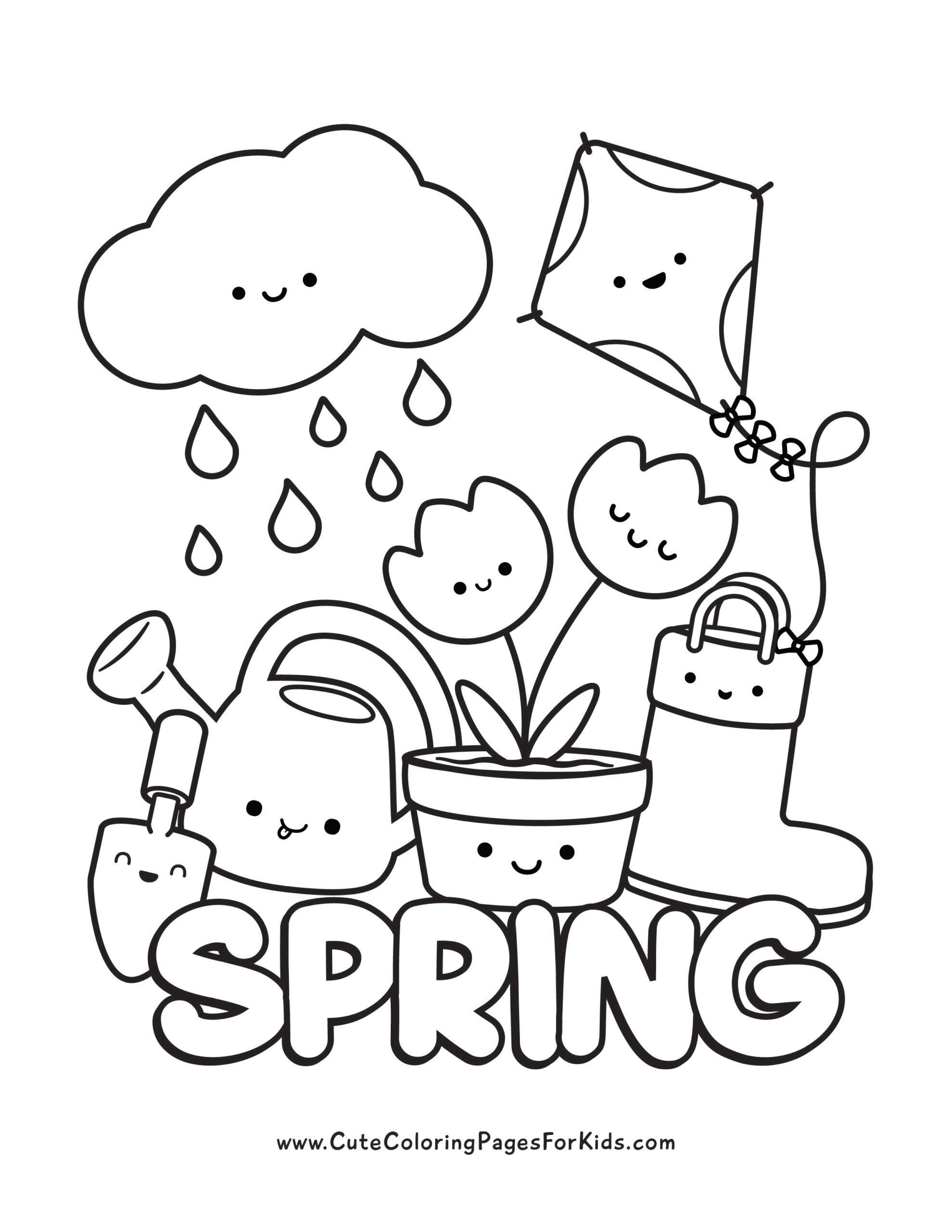cute spring coloring pages