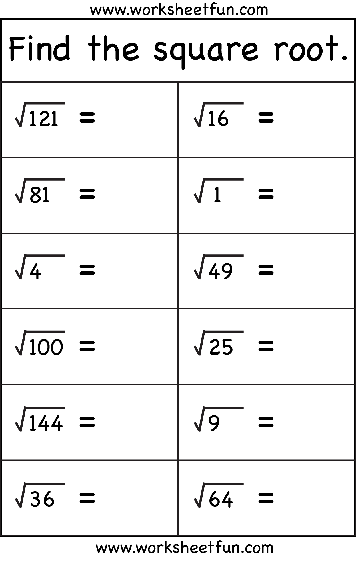Square Root 1 Worksheet FREE Printable Worksheets Worksheetfun Square Root 1 Worksheet FREE Printable Worksheets Worksheetfun