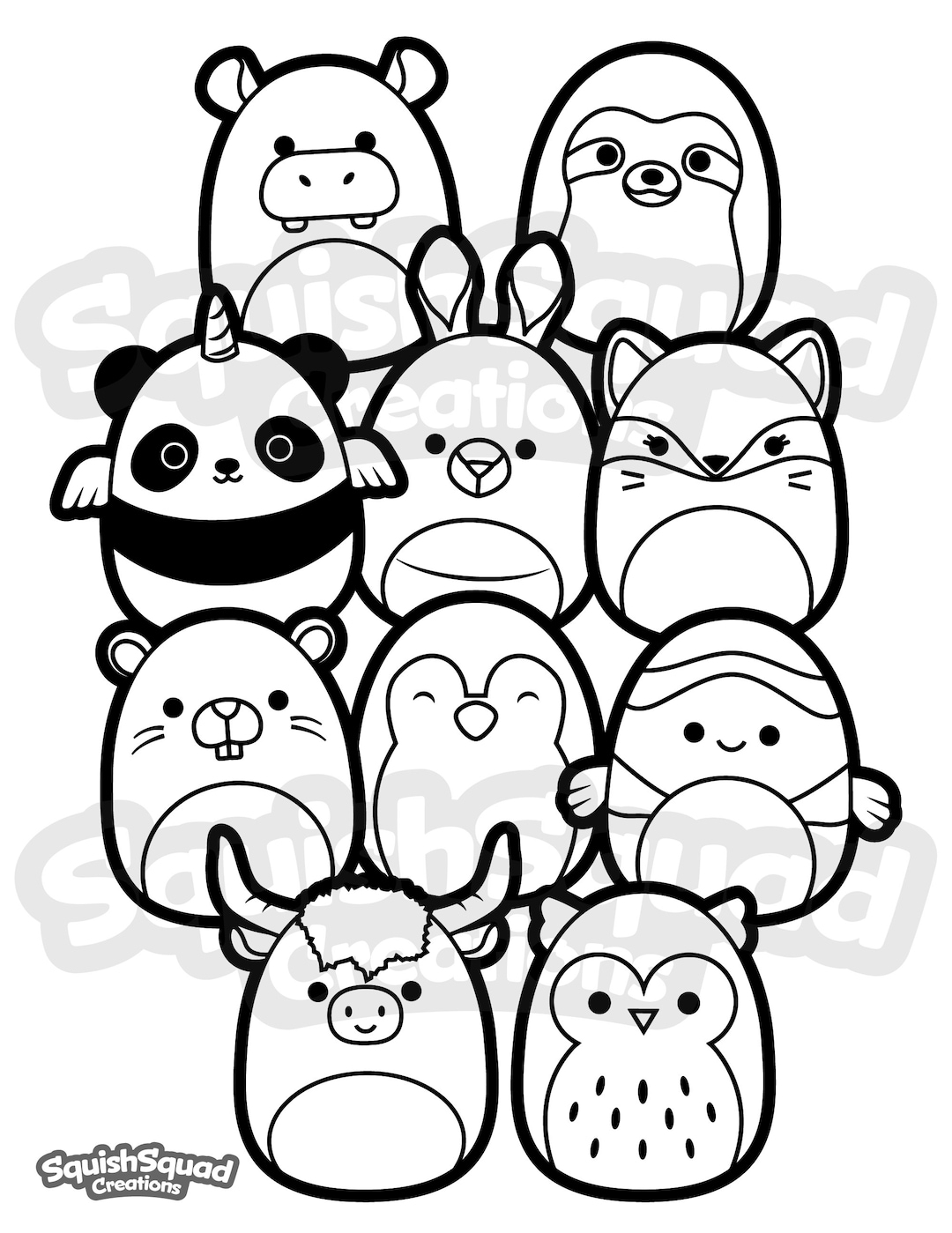 Squishmallow Coloring Pages Printable