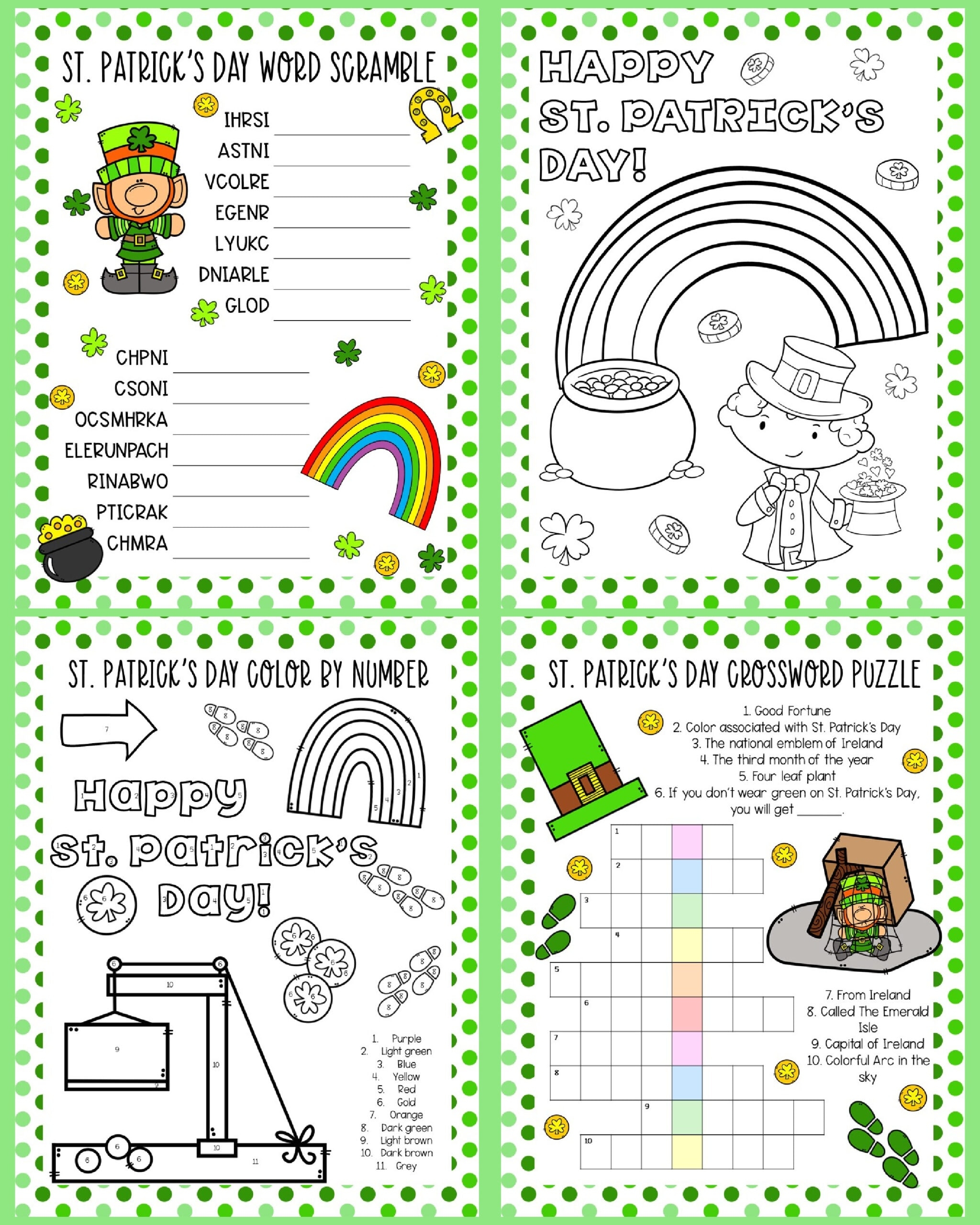 St Patrick 39 s Day Activity Sheets Crafts By Amanda Free Printables St Patrick 39 s Day Activity Sheets Crafts By Amanda Free Printables