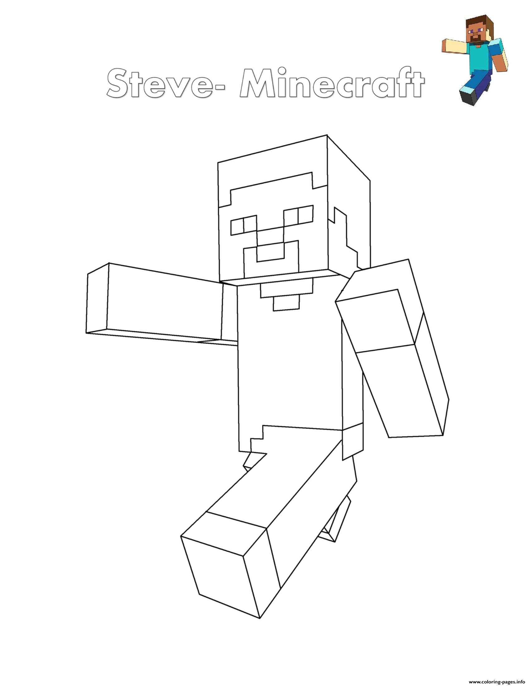 Steve Minecraft Coloring Page Printable Steve Minecraft Coloring Page Printable