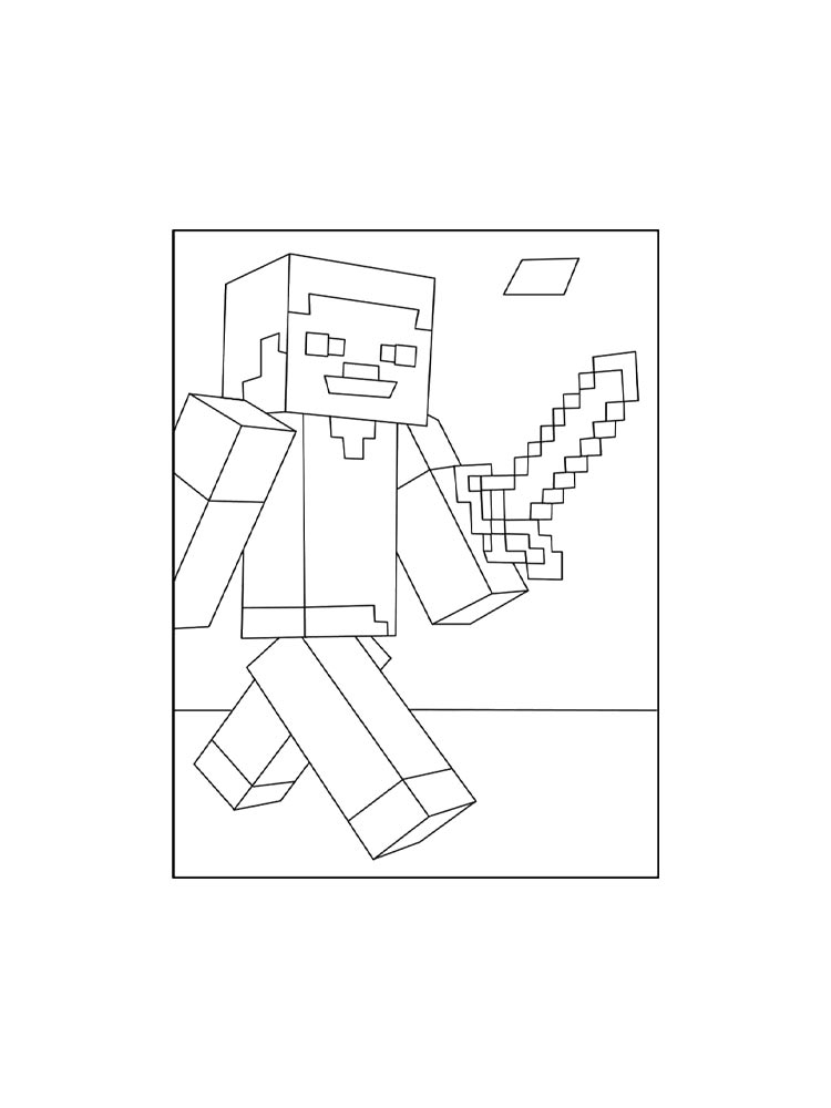 minecraft steve coloring page