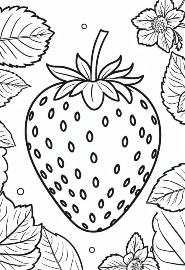 strawberry coloring page