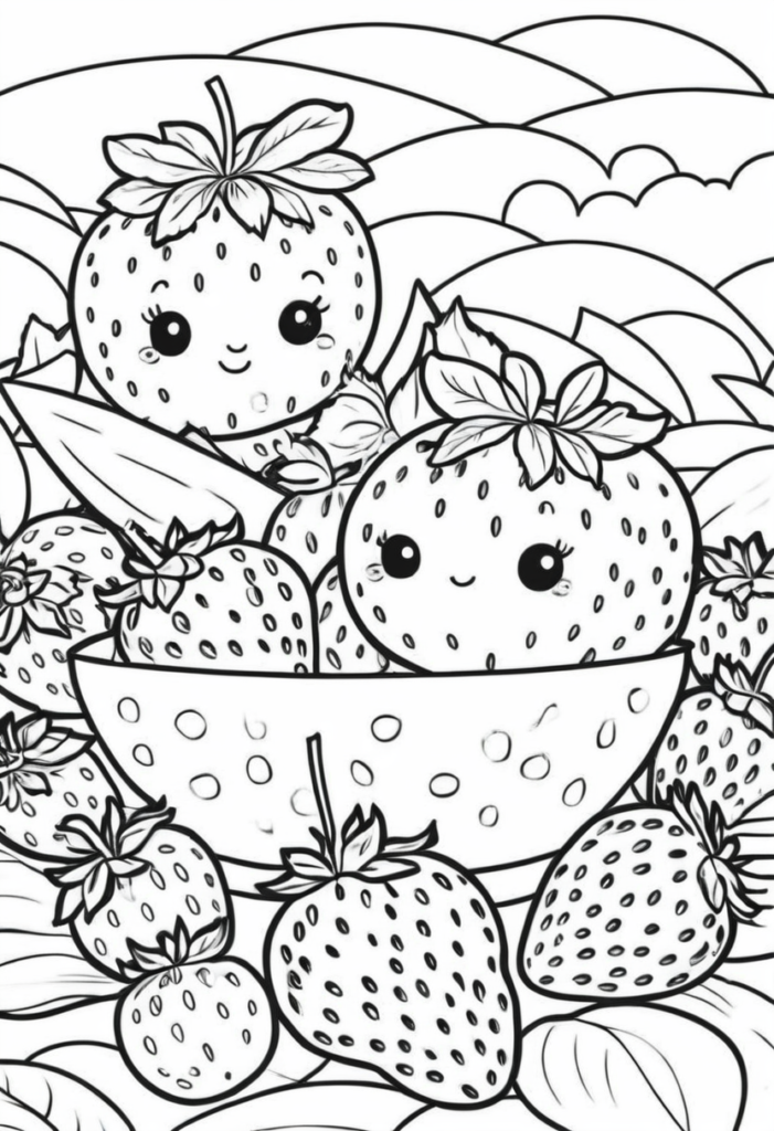 Strawberry Free Printable Coloring Page Color My Pages
