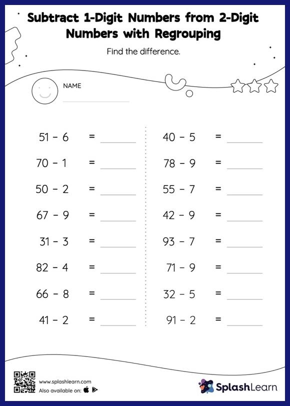 Subtraction Facts Worksheets 1st Grade Worksheets Library