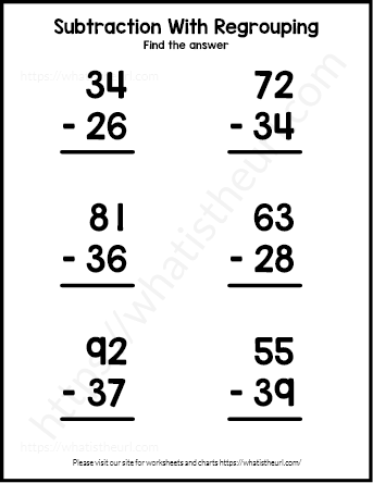 Subtraction With Regrouping Worksheet Your Home Teacher