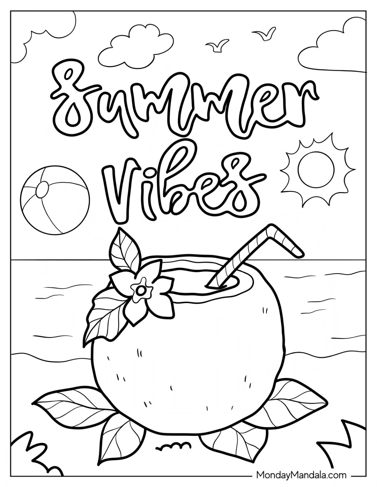 Summer Coloring Pages 100 FREE Printable Summer Coloring Page 1 Summer Coloring Pages 100 FREE Printable Summer Coloring Page 1