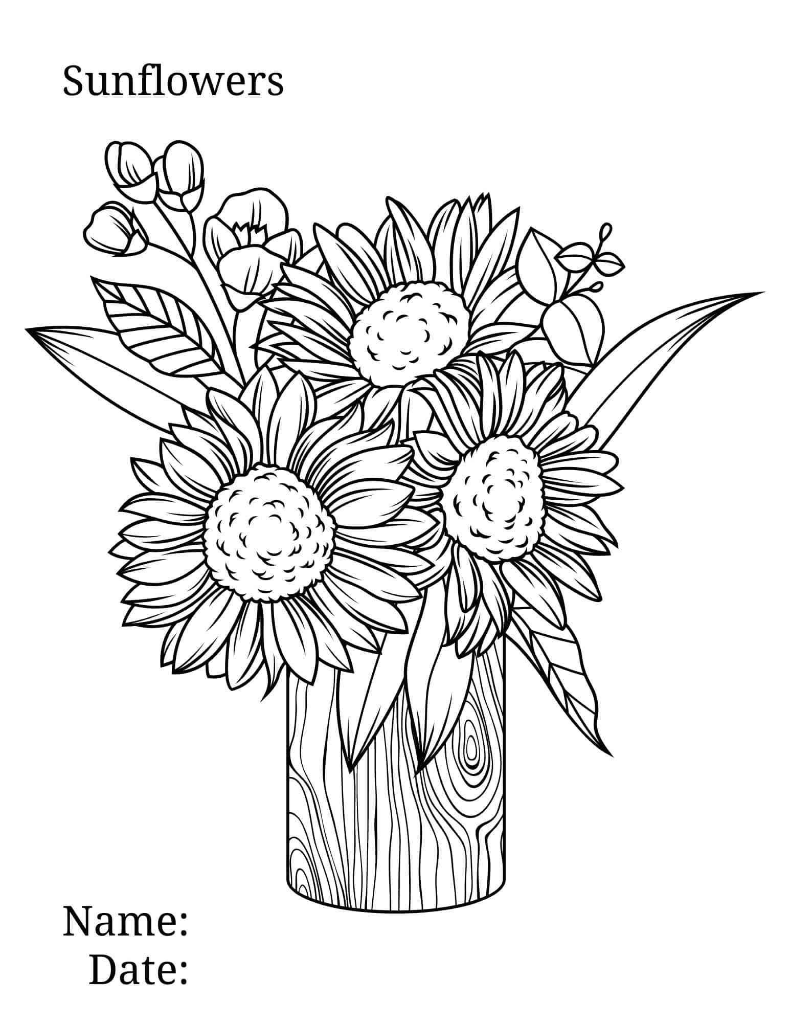 sunflower coloring page