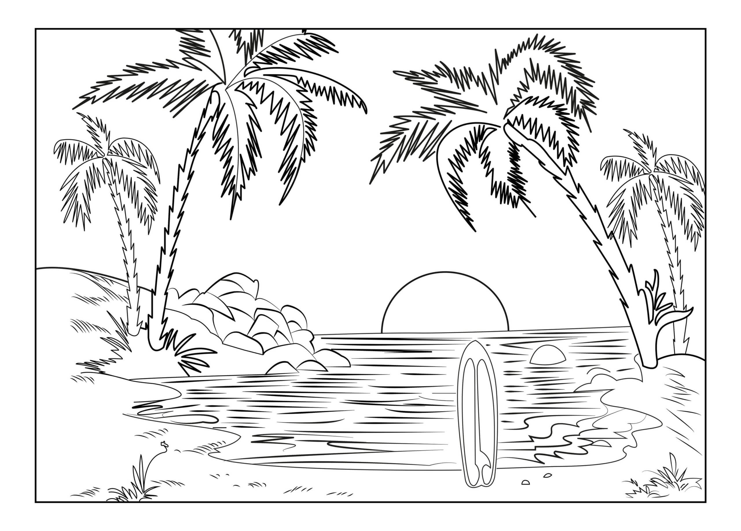 Sunset Landscape Coloring Page Free Printable Coloring Pages For Kids Sunset Landscape Coloring Page Free Printable Coloring Pages For Kids