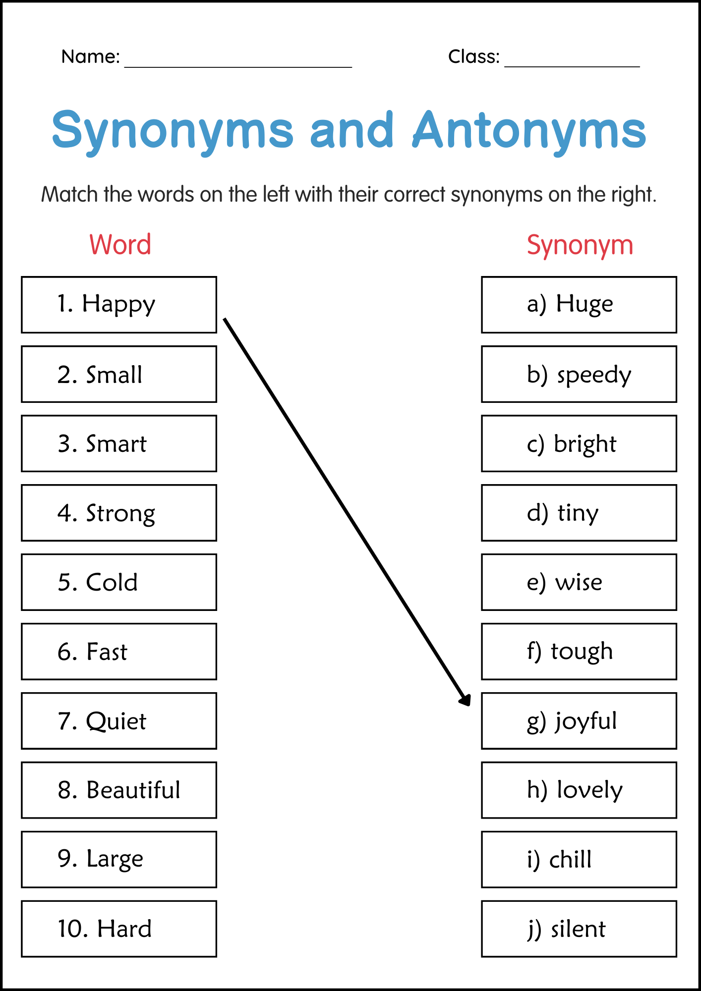 Synonyms And Antonyms Grammar Worksheet For Grade 2 Teaching Resources
