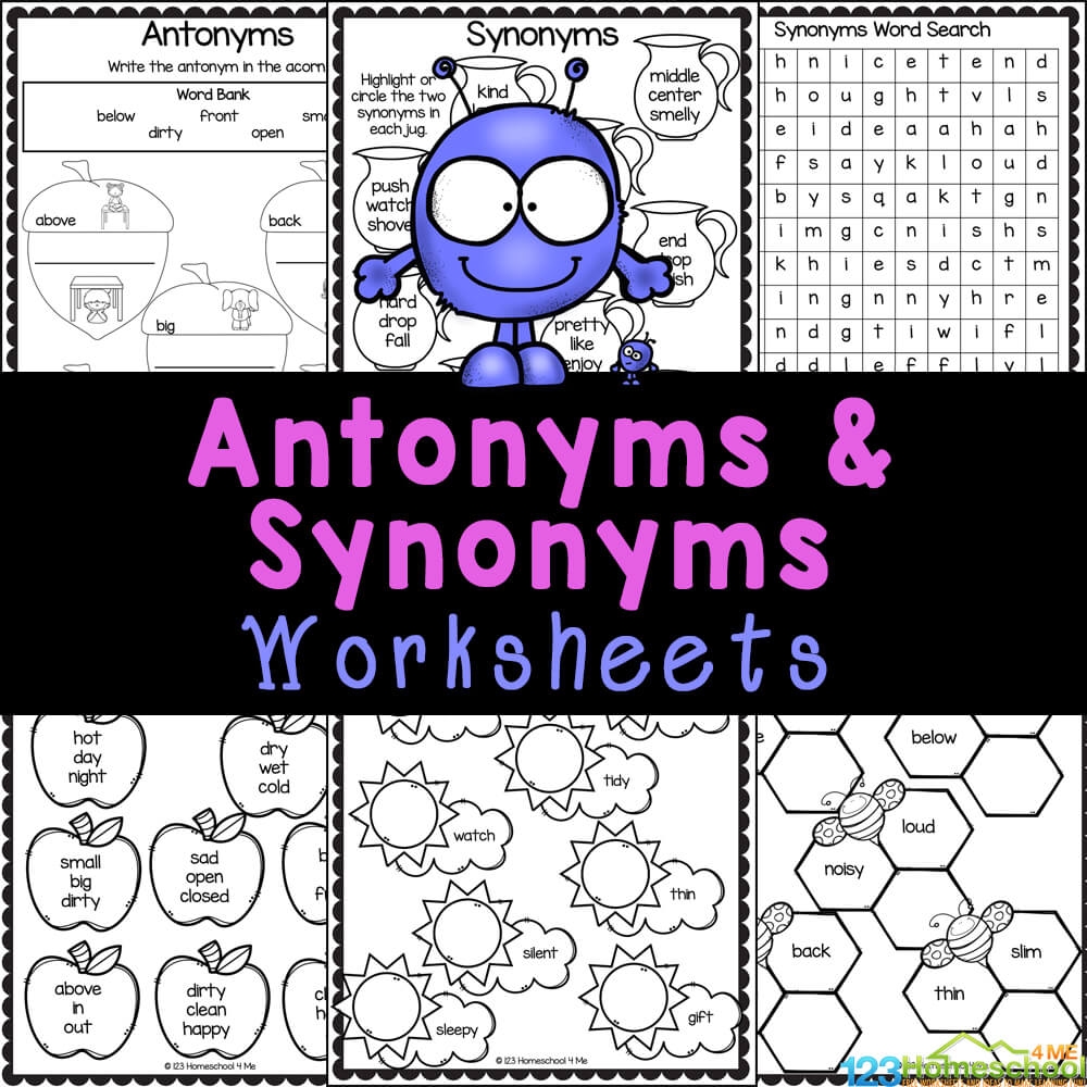 synonyms and antonyms worksheets