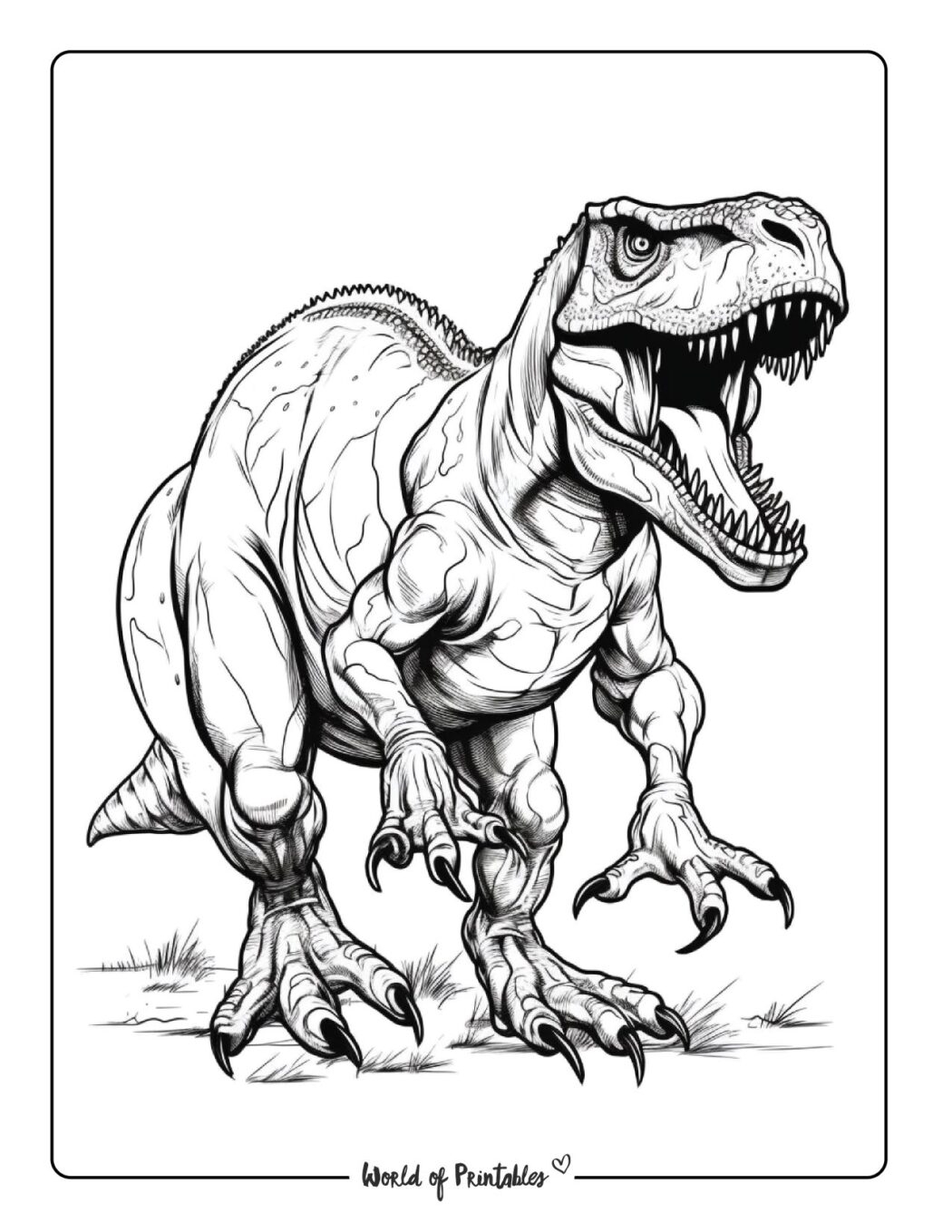 T Rex Coloring Pages World Of Printables