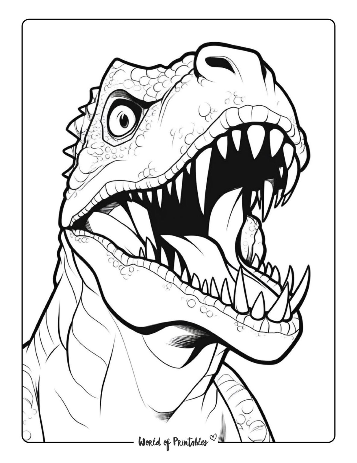 T Rex Coloring Pages World Of Printables