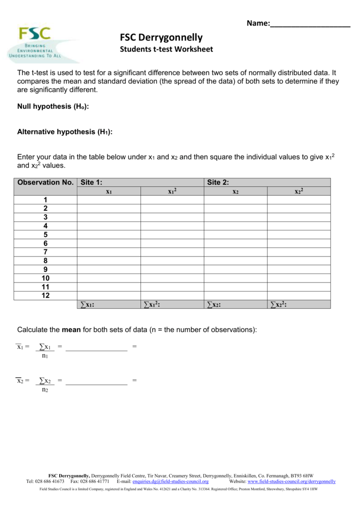 T Test Worksheet Grammar Test Worksheet
