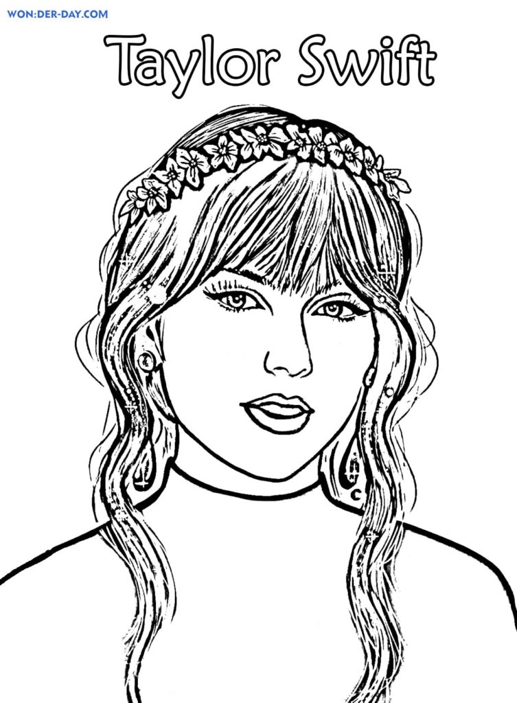 Taylor Swift Coloring Pages Print For Free WONDER DAY Coloring 