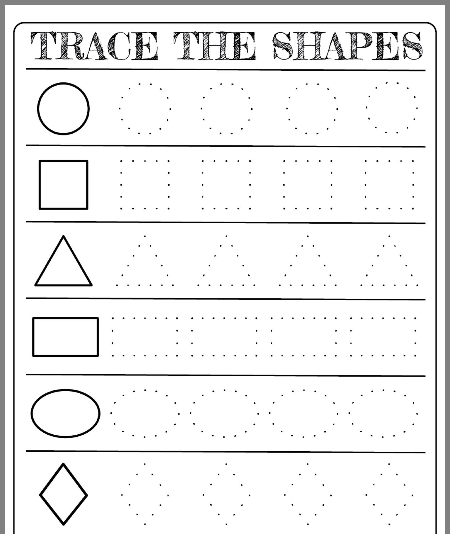 Teach Child How To Read Printable Shape Worksheets For Preschoolers