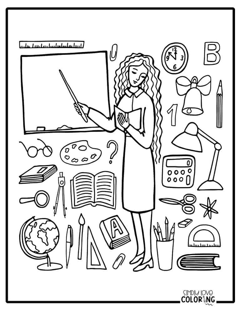 Teacher Coloring Pages Free PDF Printables Simply Love Coloring Teacher Coloring Pages Free PDF Printables Simply Love Coloring